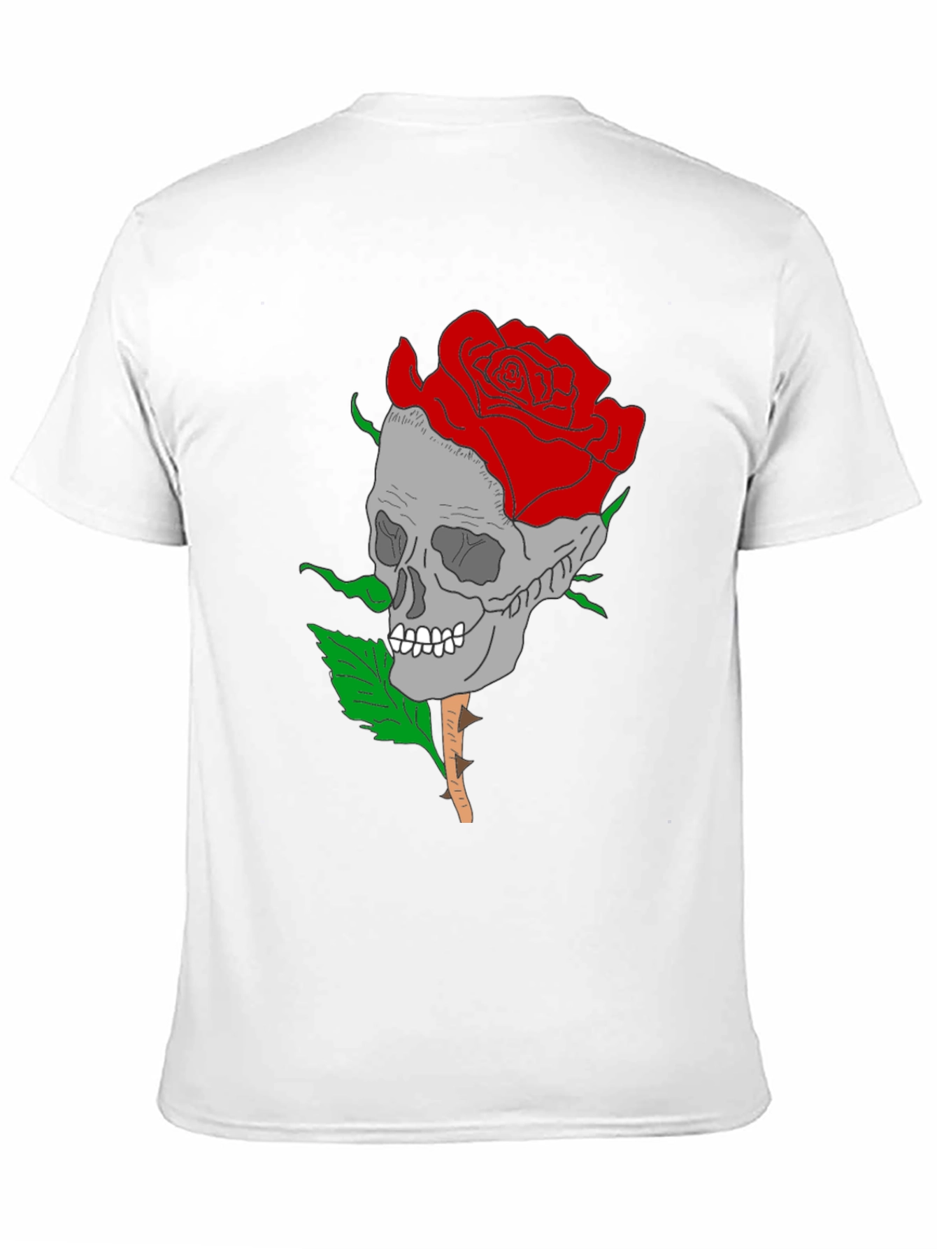 Skull Rose Graphic Tee - Gothic Style Mens Shirt