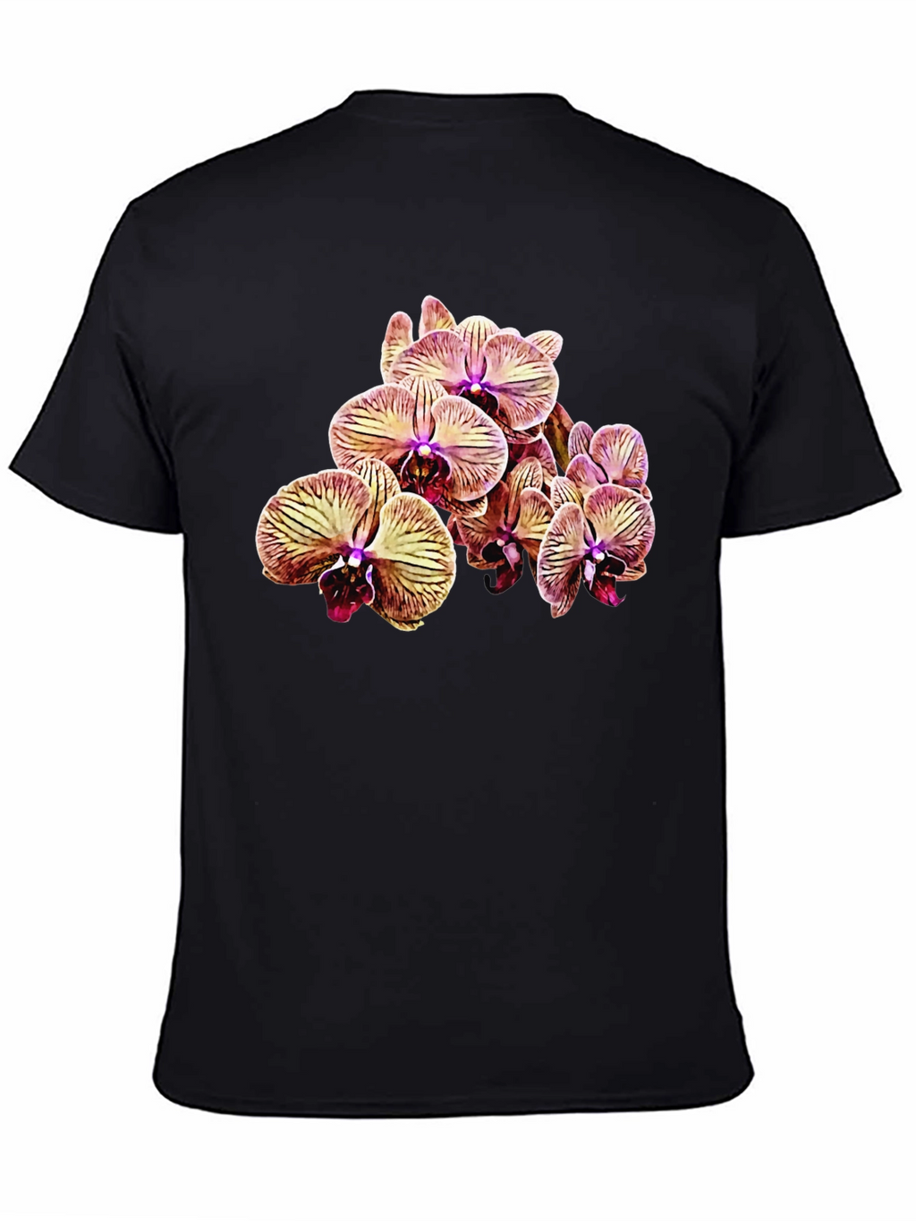 Floral Orchid T-Shirt - Black