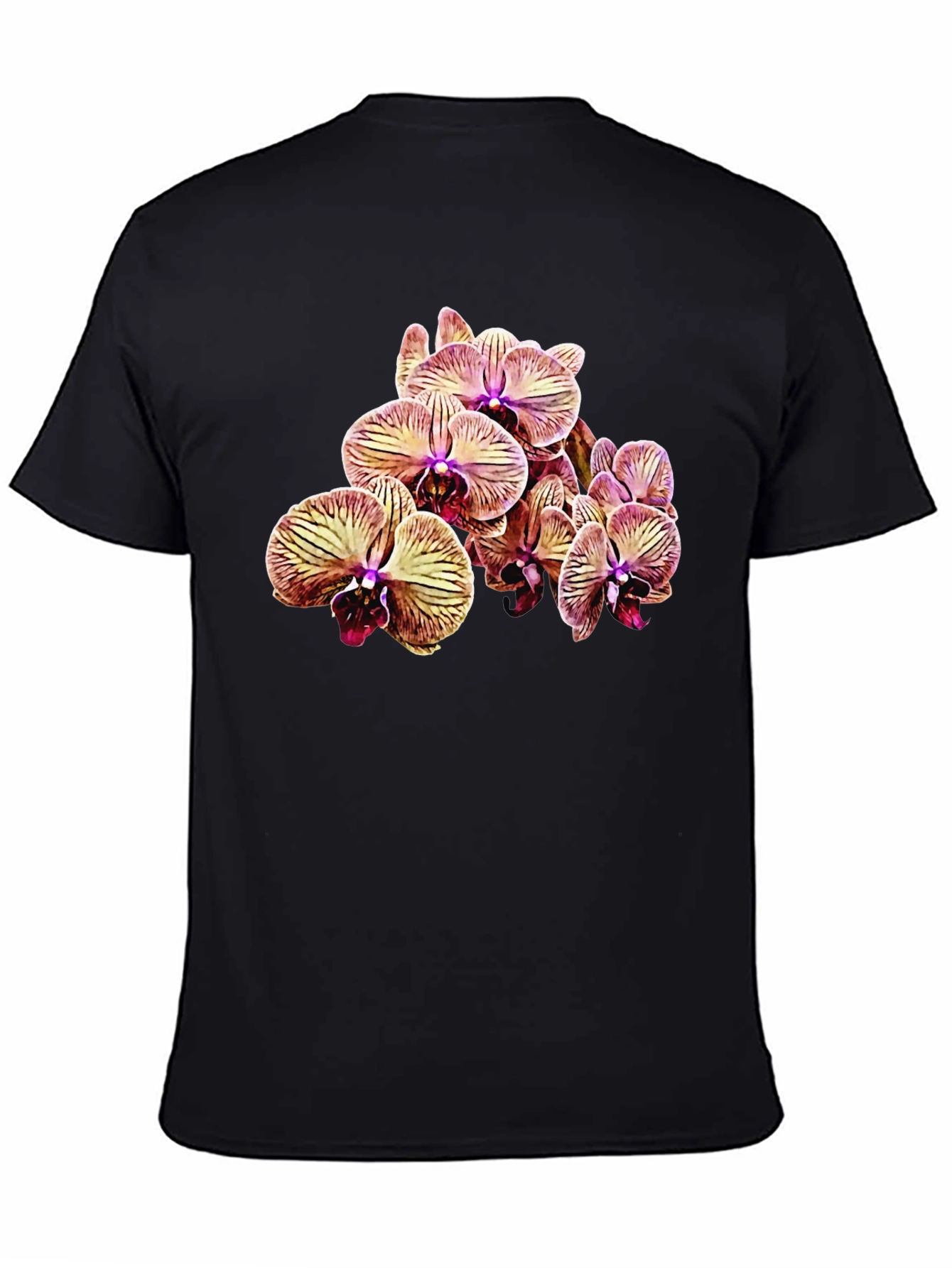 Floral Orchid T-Shirt - Black
