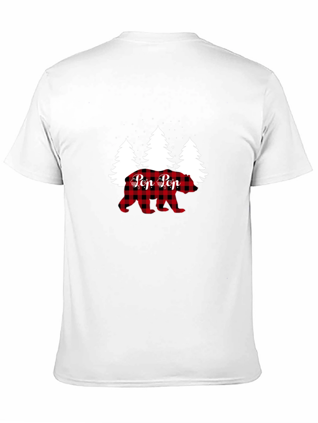 Pop Pop Bear Buffalo Plaid Christmas T-Shirt