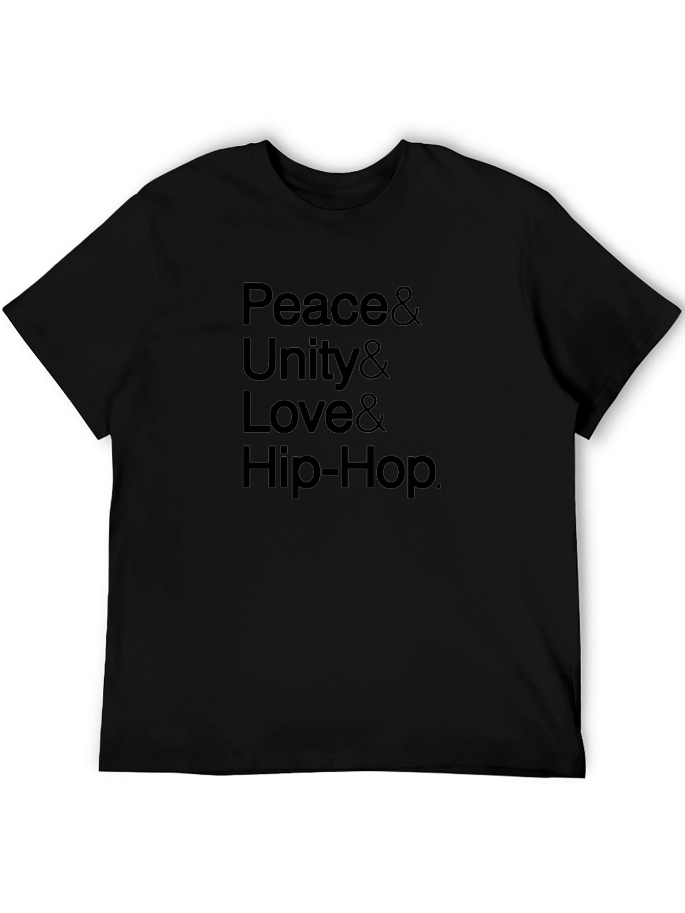 Peace Unity Love & Hip-Hop Black Graphic T-Shirt