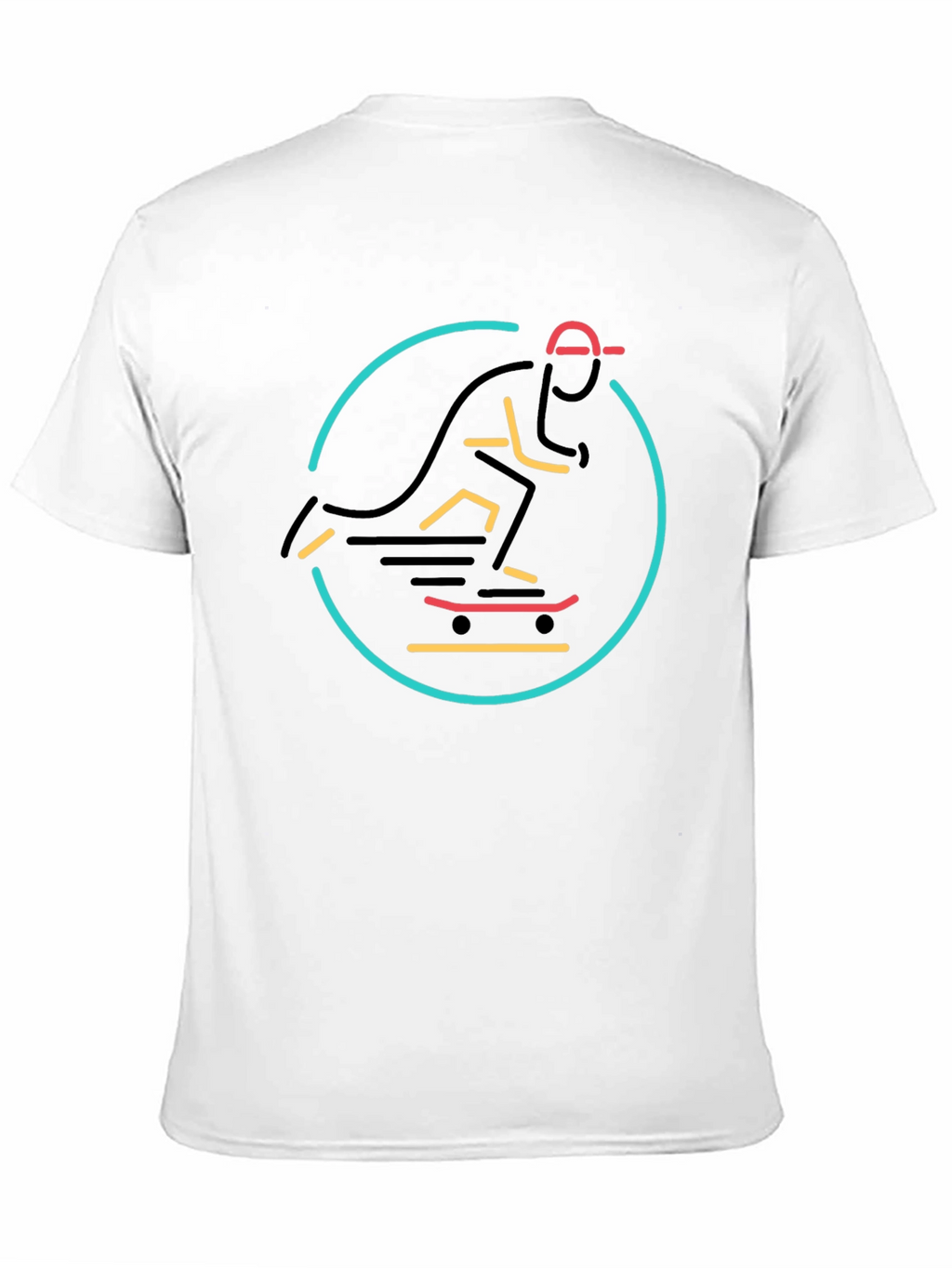 Skateboarder Graphic T-Shirt - Stylish Black Tee