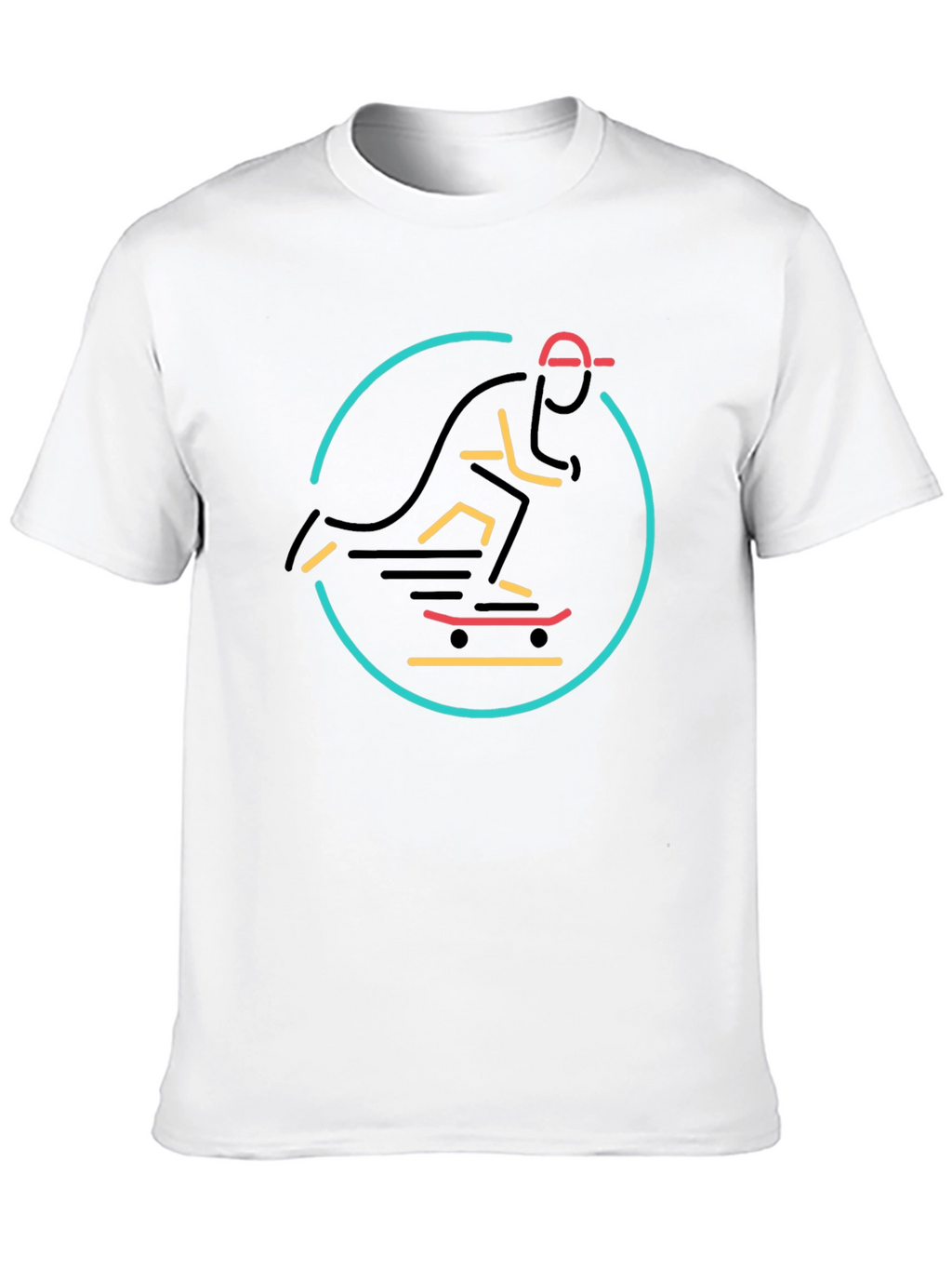 Skateboarder Graphic T-Shirt - Stylish Black Tee