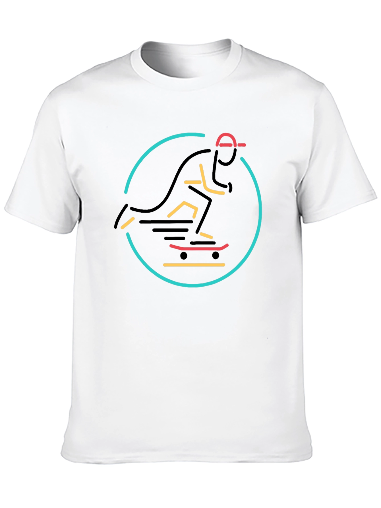 Skateboarder Graphic T-Shirt - Stylish Black Tee