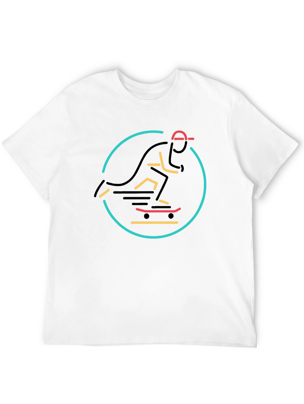 Skateboarder Graphic T-Shirt - Stylish Black Tee