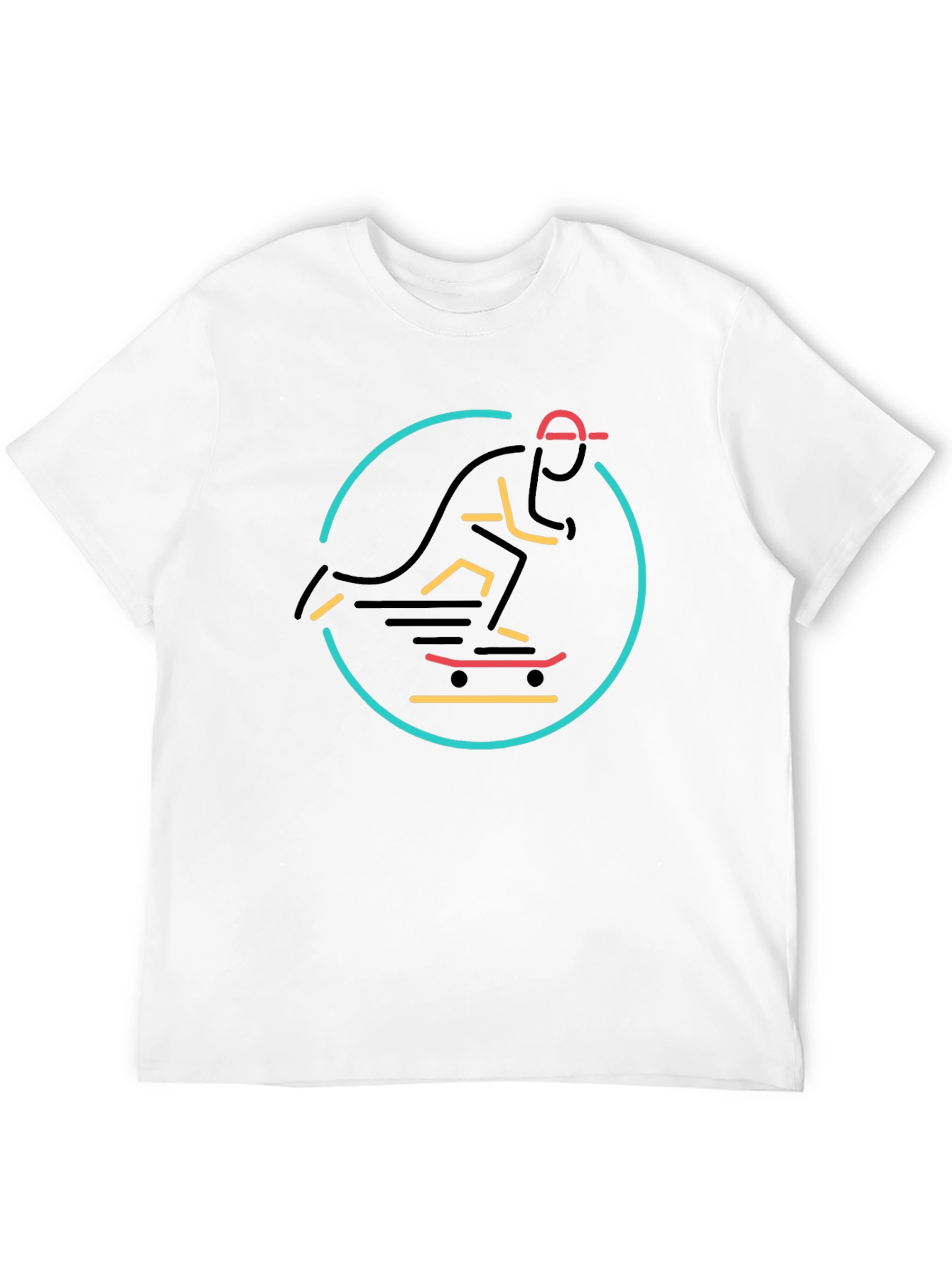 Skateboarder Graphic T-Shirt - Stylish Black Tee
