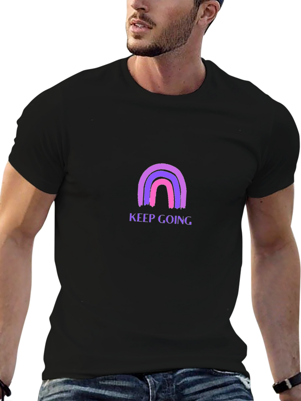 Keep Going Rainbow Graphic T-Shirt