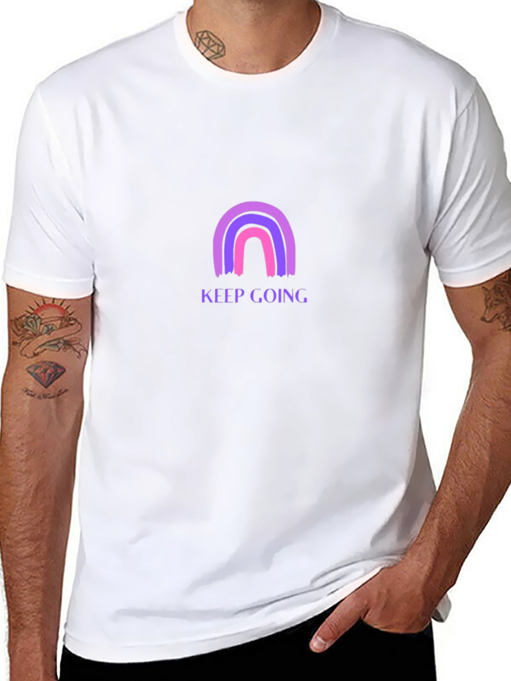 Keep Going Rainbow Graphic T-Shirt