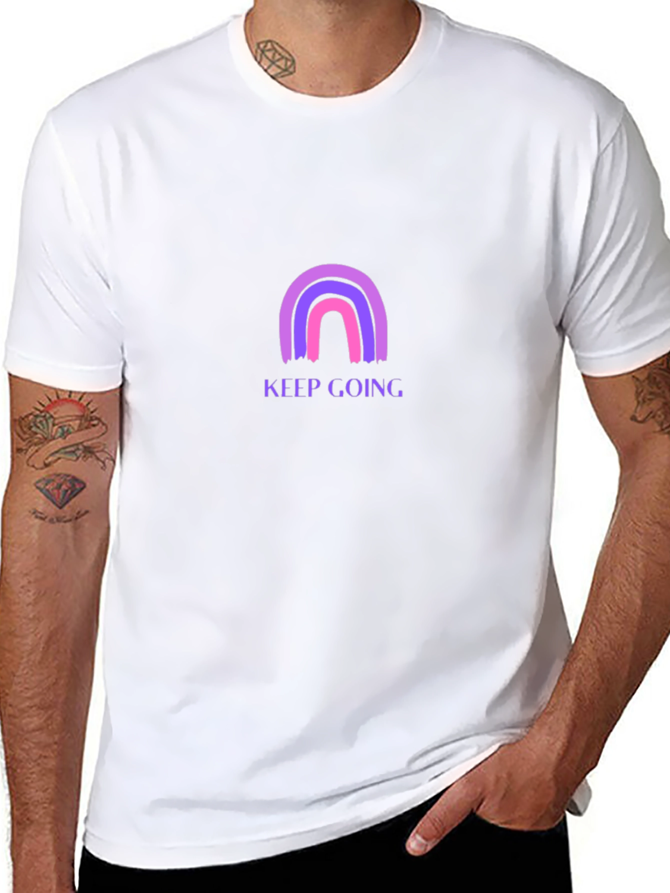 Keep Going Rainbow Graphic T-Shirt