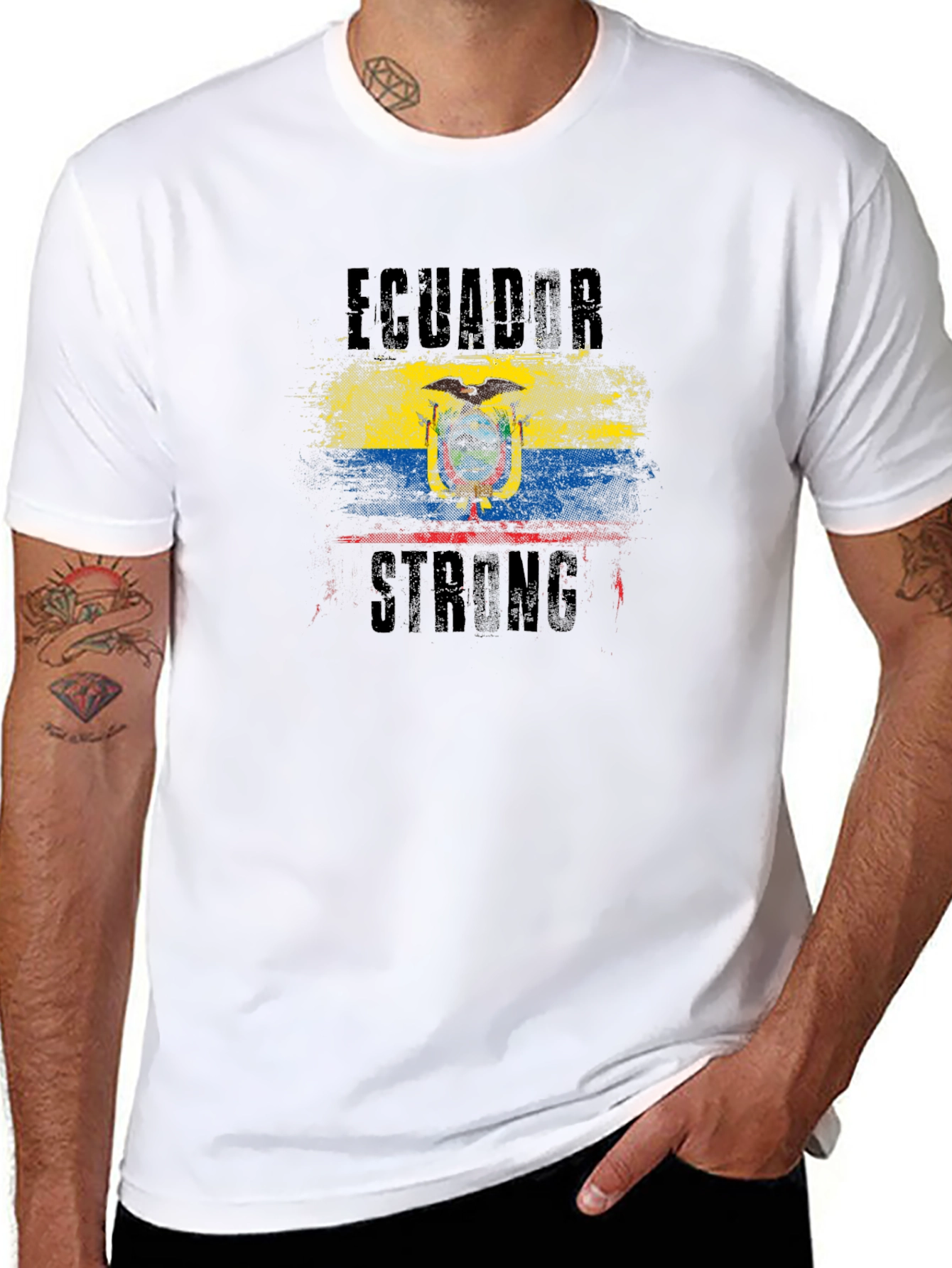 Ecuador Strong Graphic T-Shirt - Mens Black Tee