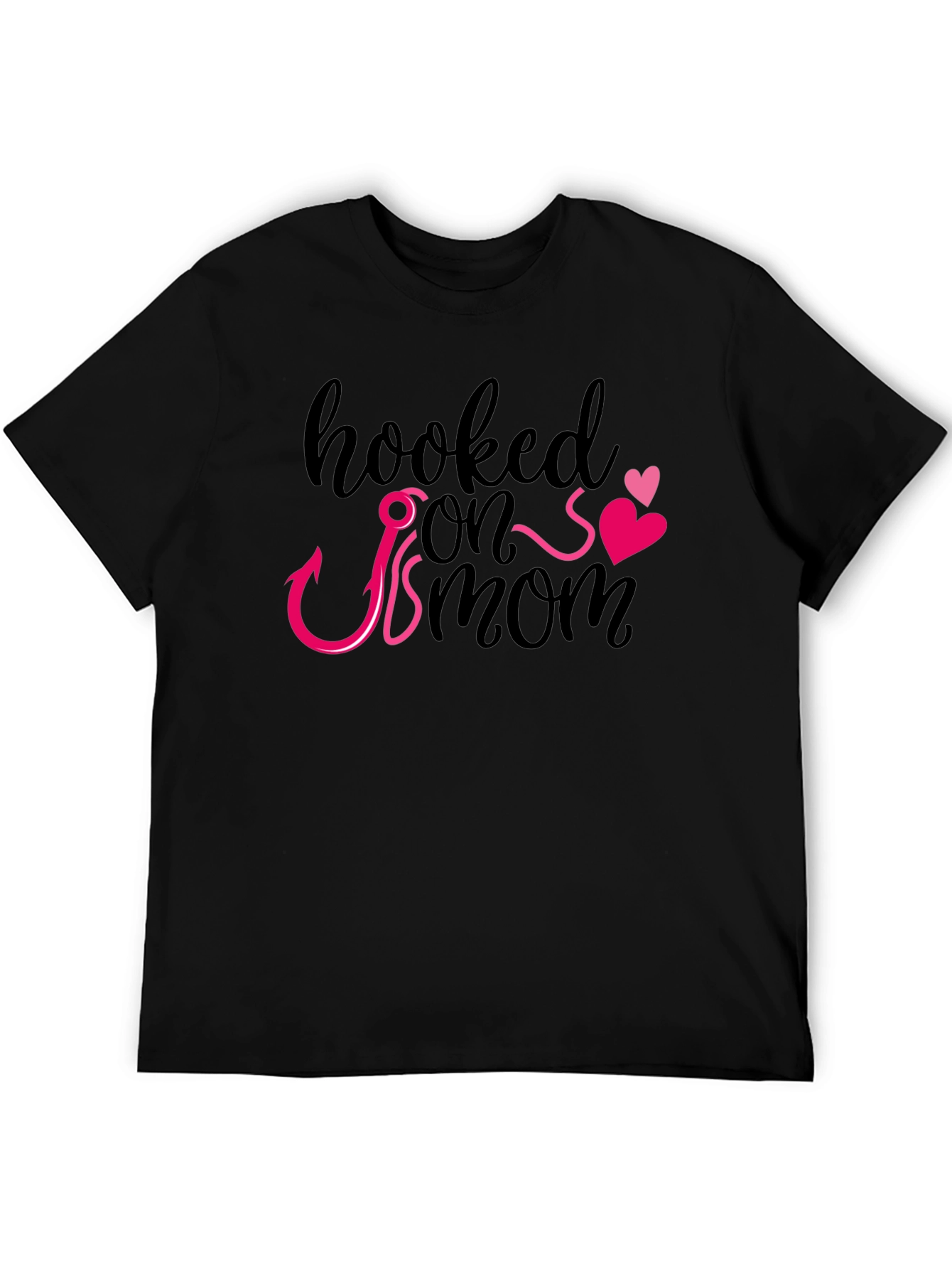 Hooked On Mom Graphic T-Shirt - Mens Black Tee