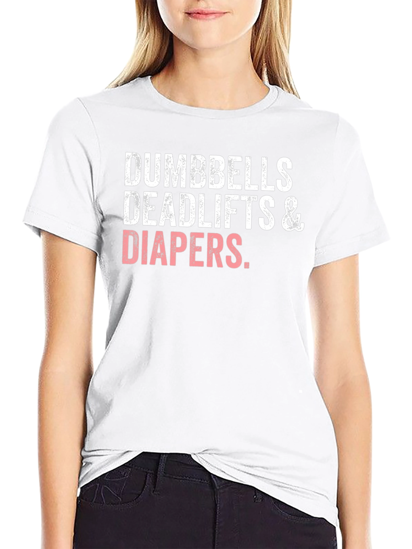 Dumbbells Deadlifts & Diapers Black T-Shirt