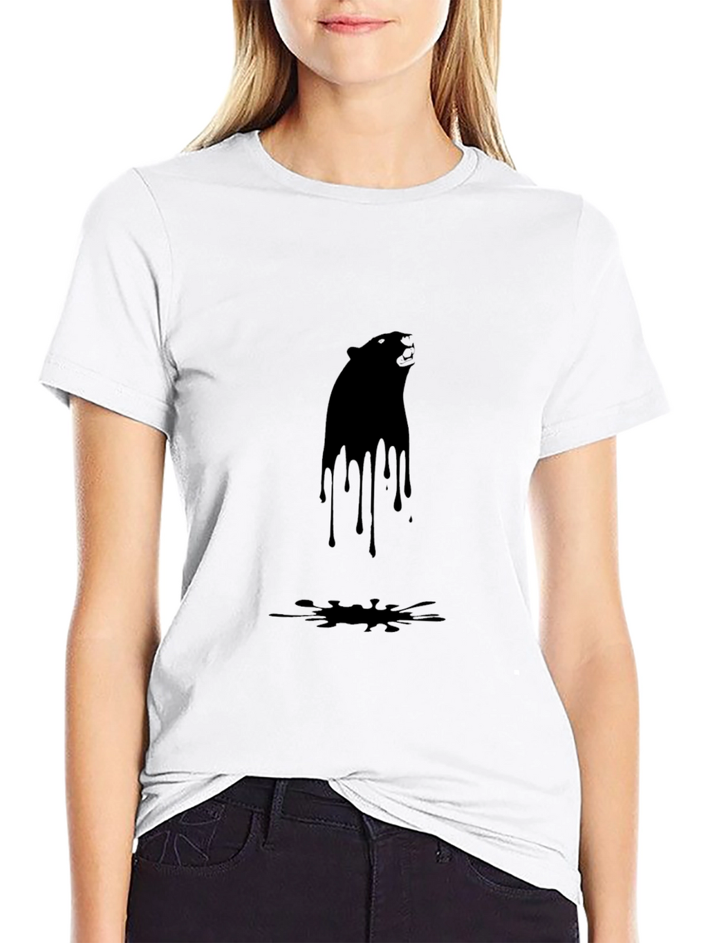 Black Bear Drip Graphic Tee - Mens Casual T-Shirt
