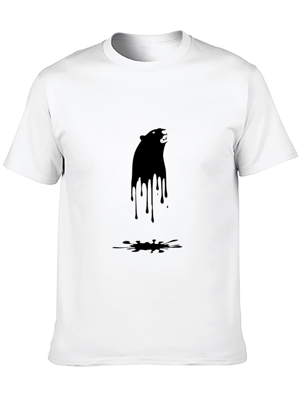 Black Bear Drip Graphic Tee - Mens Casual T-Shirt