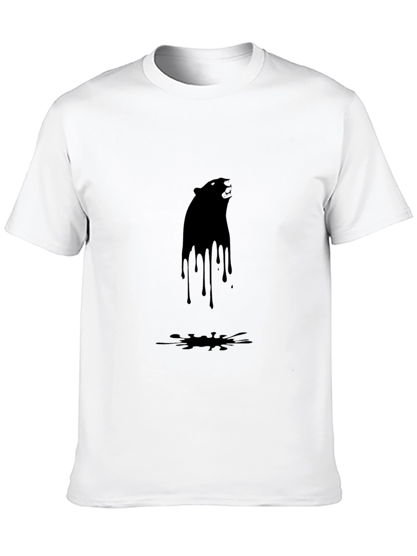 Black Bear Drip Graphic Tee - Mens Casual T-Shirt