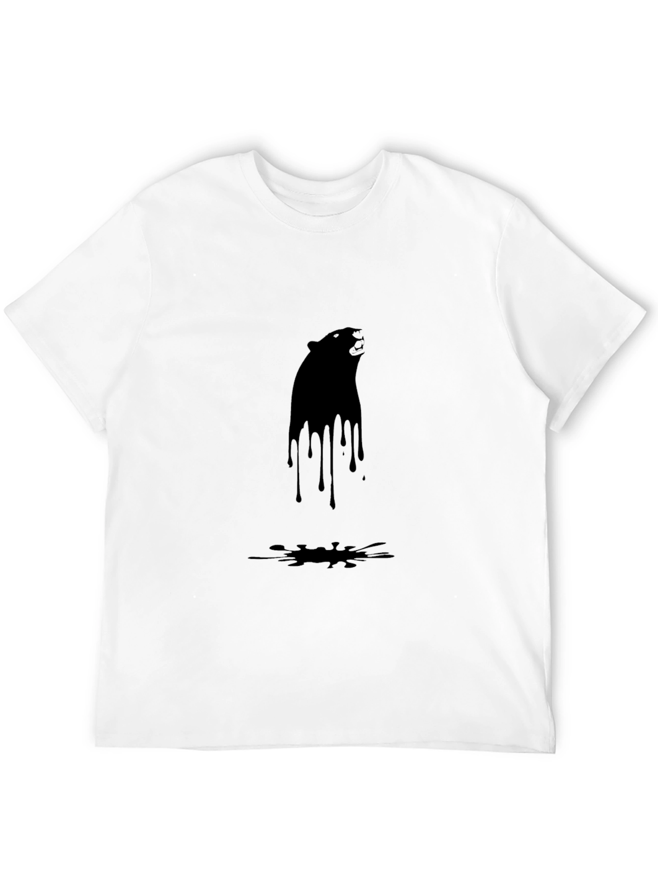 Black Bear Drip Graphic Tee - Mens Casual T-Shirt