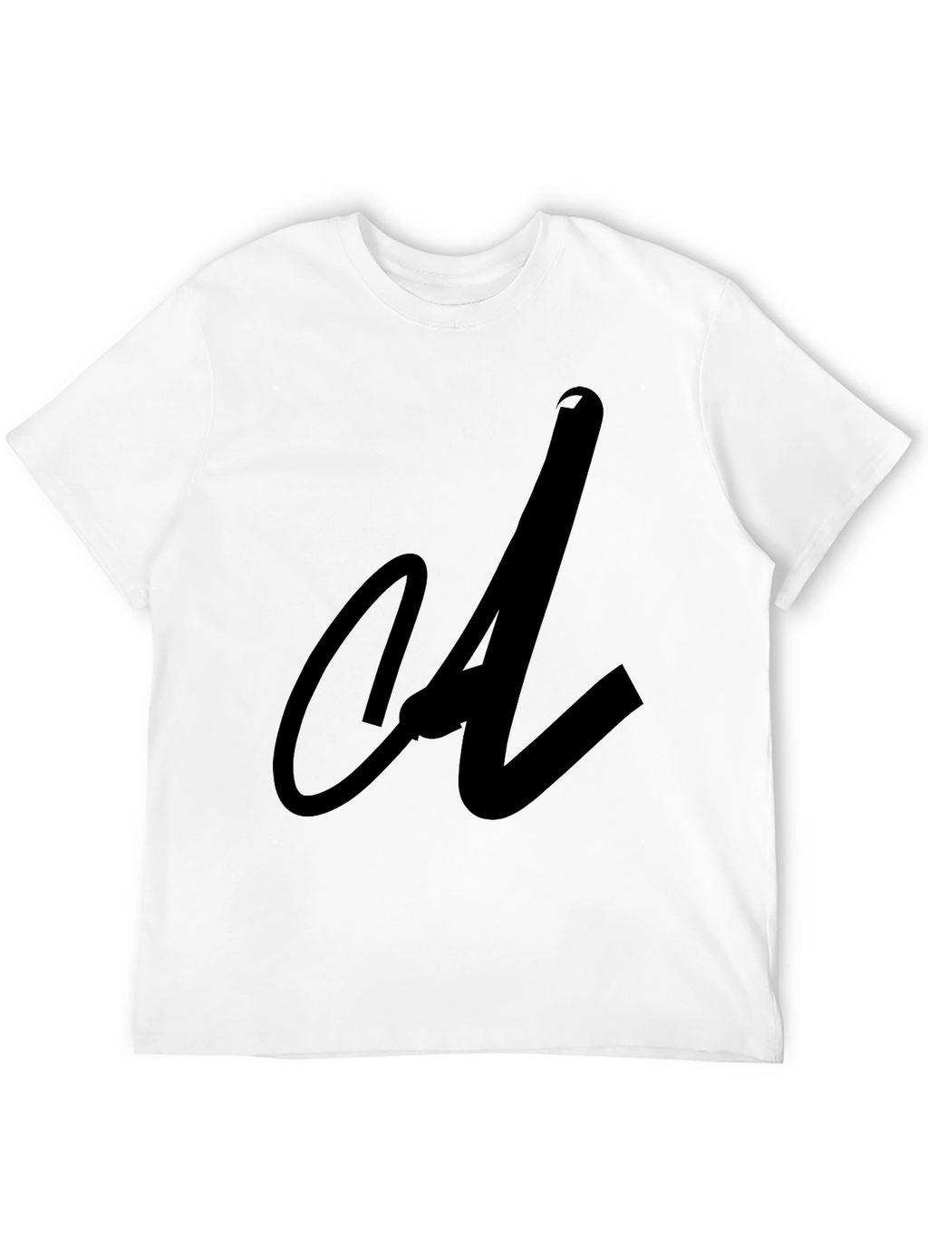 Black Tee with Abstract Initial Design