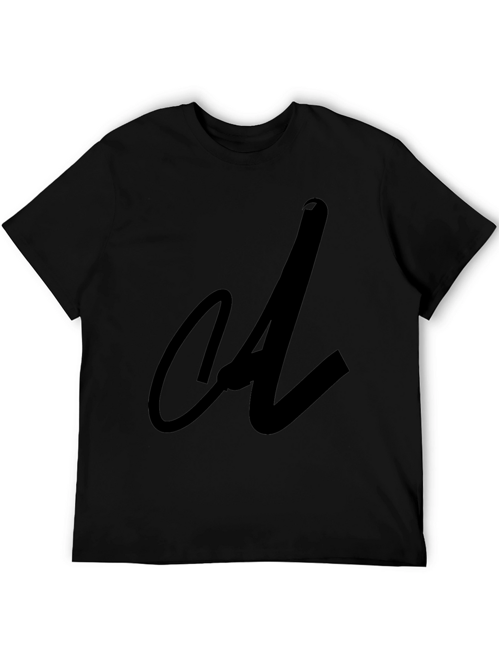 Black Tee with Abstract Initial Design