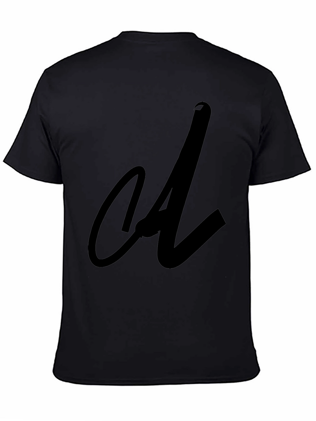 Black Tee with Abstract Initial Design