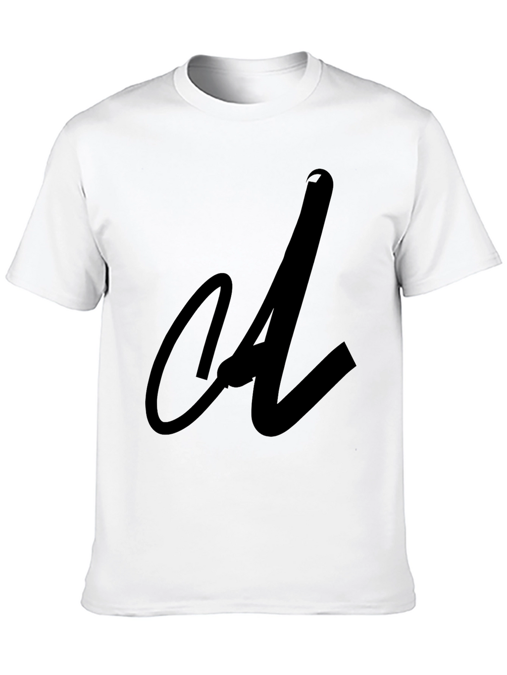 Black Tee with Abstract Initial Design