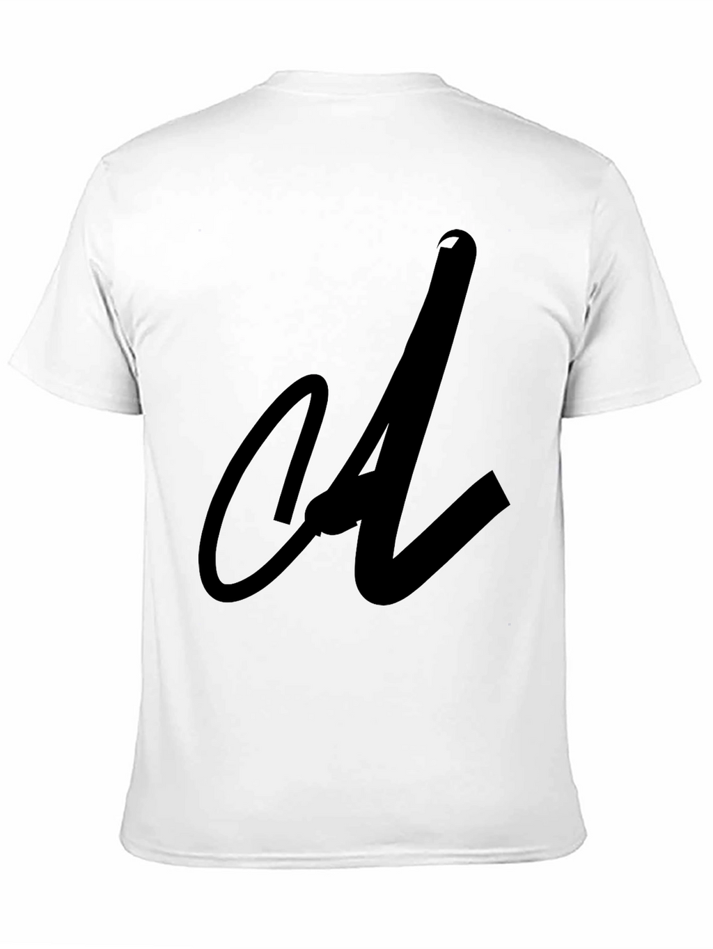 Black Tee with Abstract Initial Design
