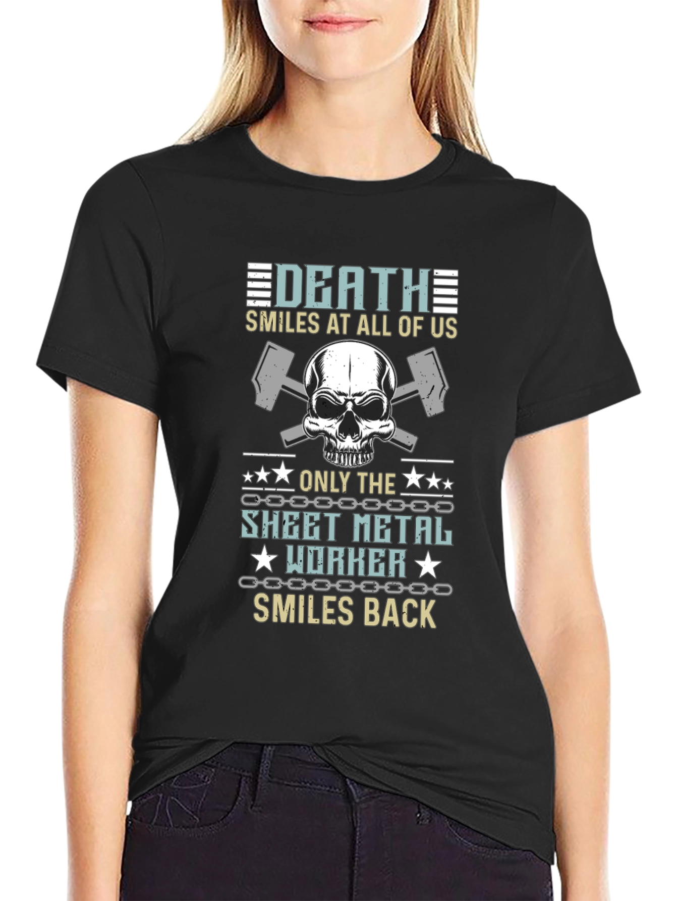 Death Smiles Sheet Metal Worker T-Shirt