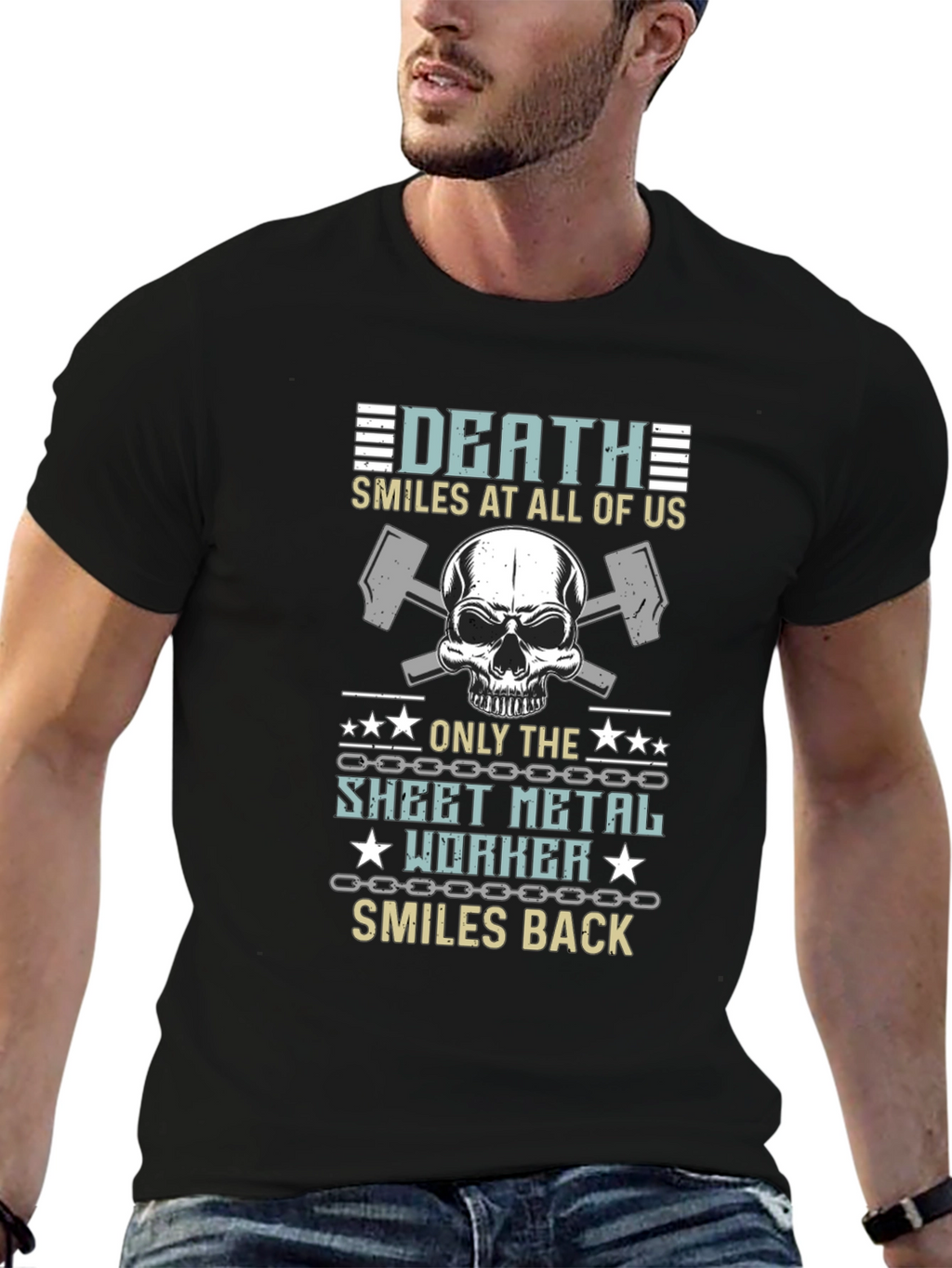 Death Smiles Sheet Metal Worker T-Shirt