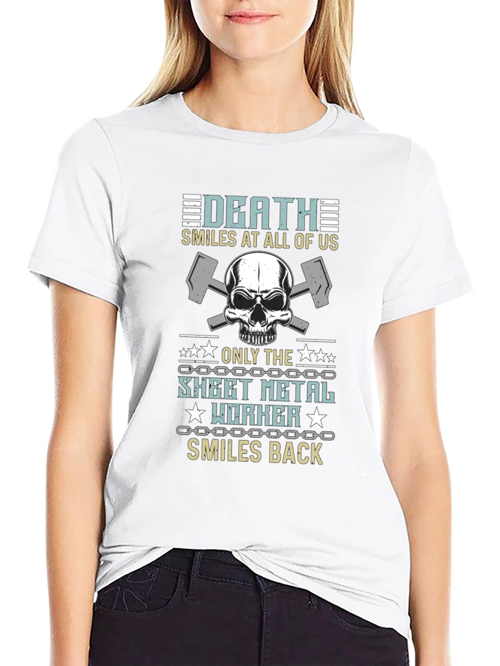 Death Smiles Sheet Metal Worker T-Shirt