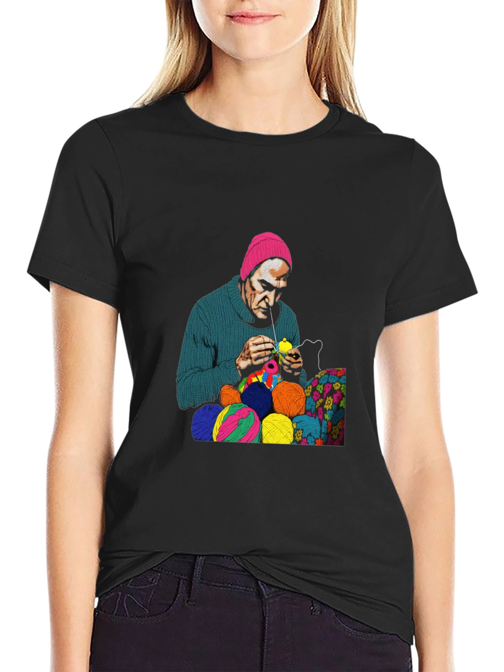 Knitting Man Graphic T-Shirt