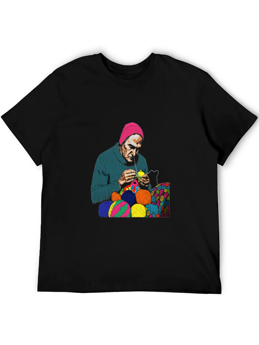 Knitting Man Graphic T-Shirt