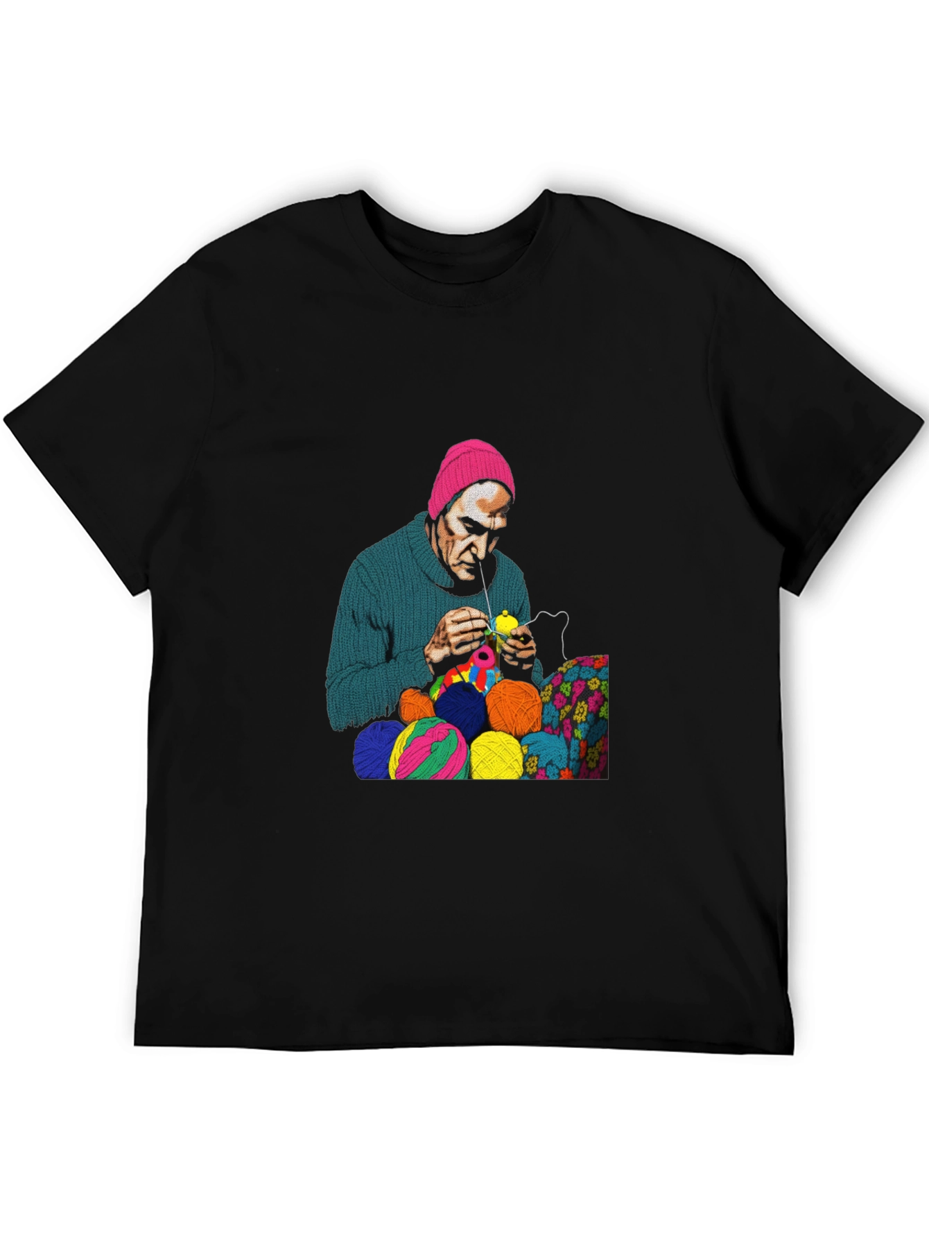 Knitting Man Graphic T-Shirt