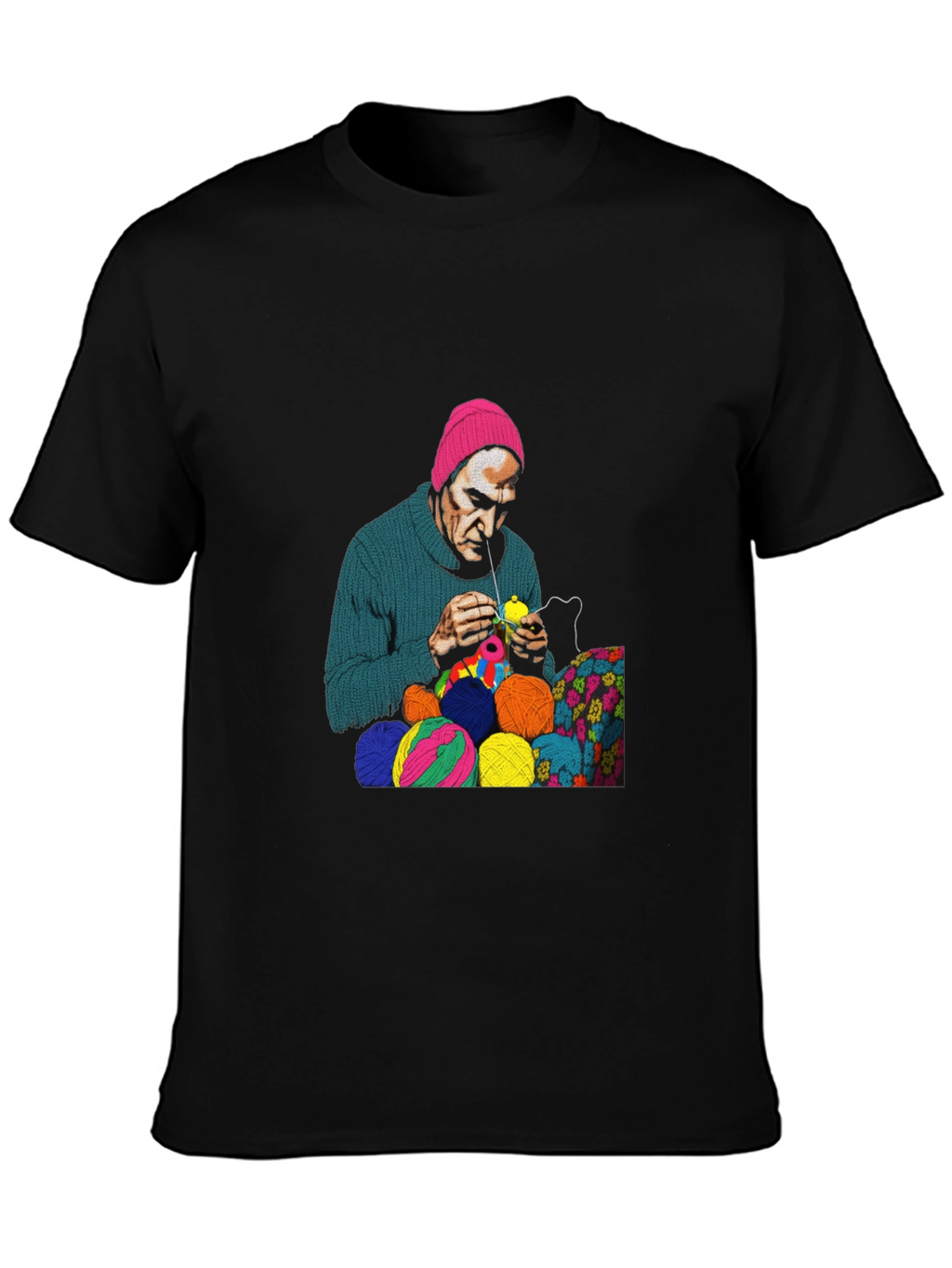 Knitting Man Graphic T-Shirt