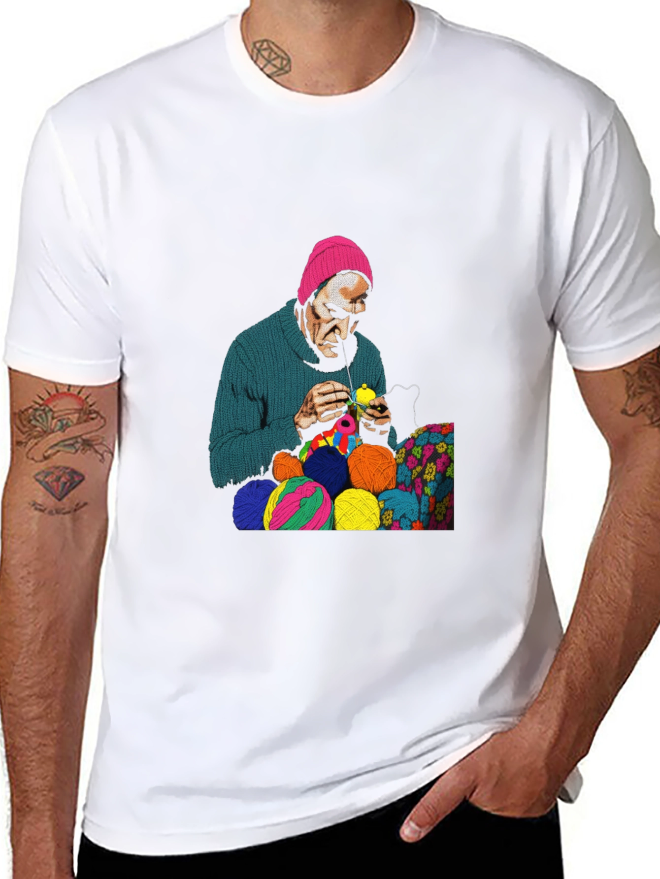 Knitting Man Graphic T-Shirt