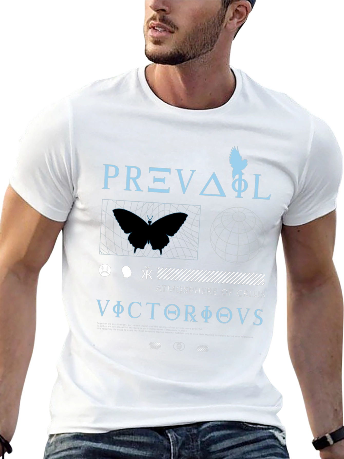 Abstract Graphic Print Mens Black T-Shirt