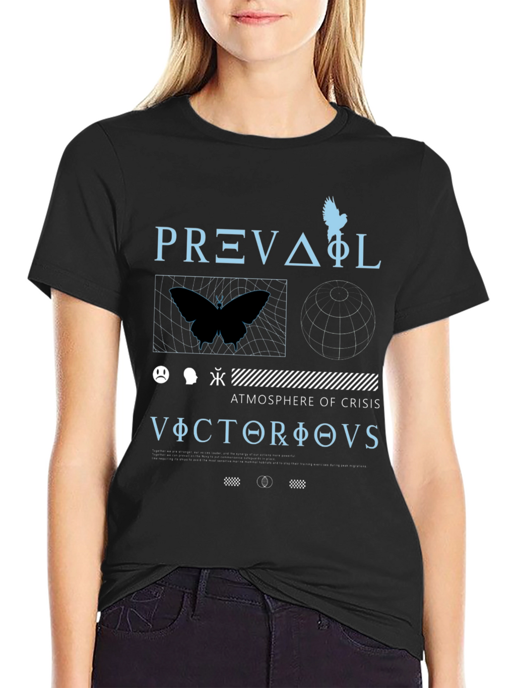 Abstract Graphic Print Mens Black T-Shirt