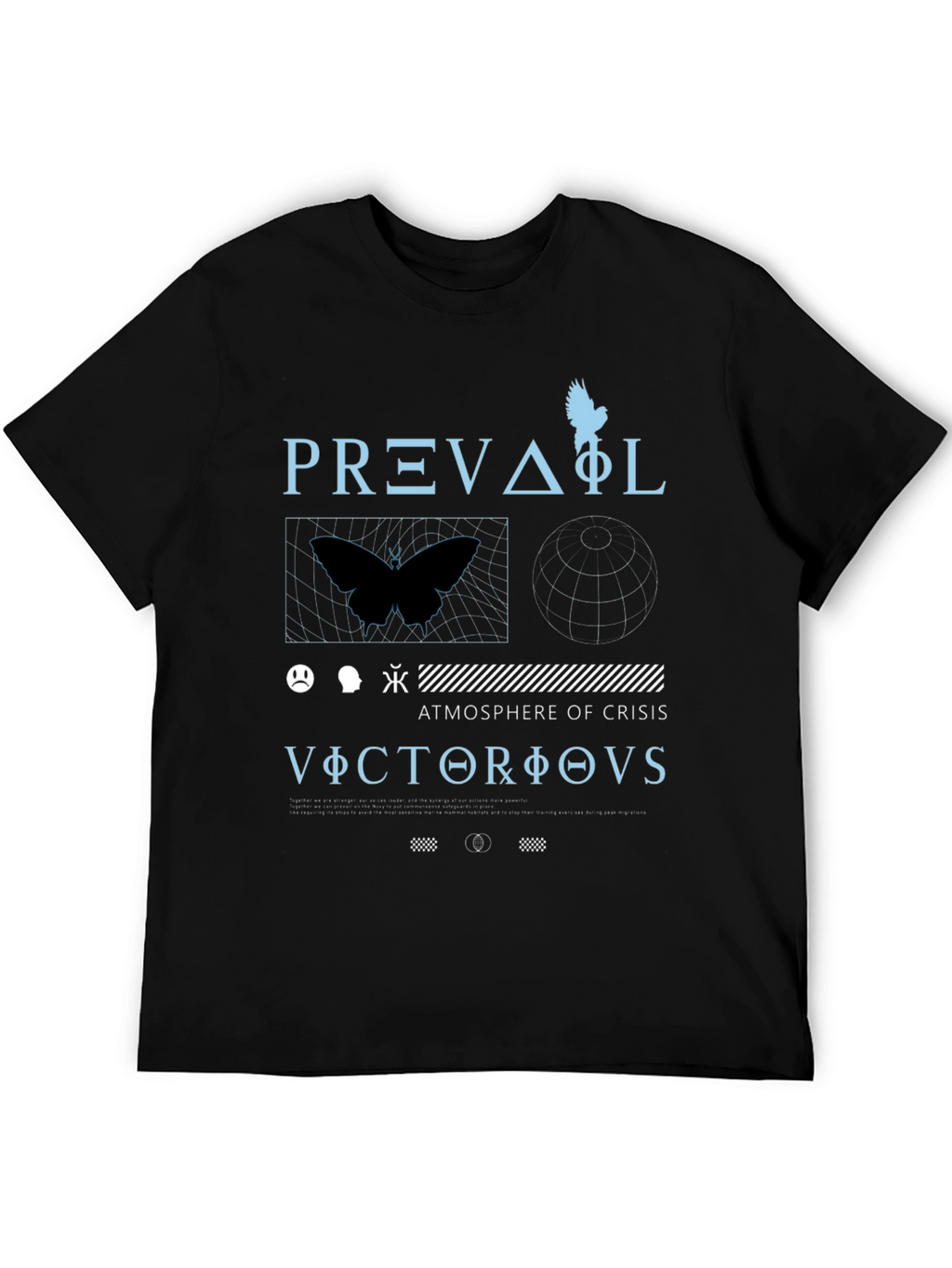 Abstract Graphic Print Mens Black T-Shirt