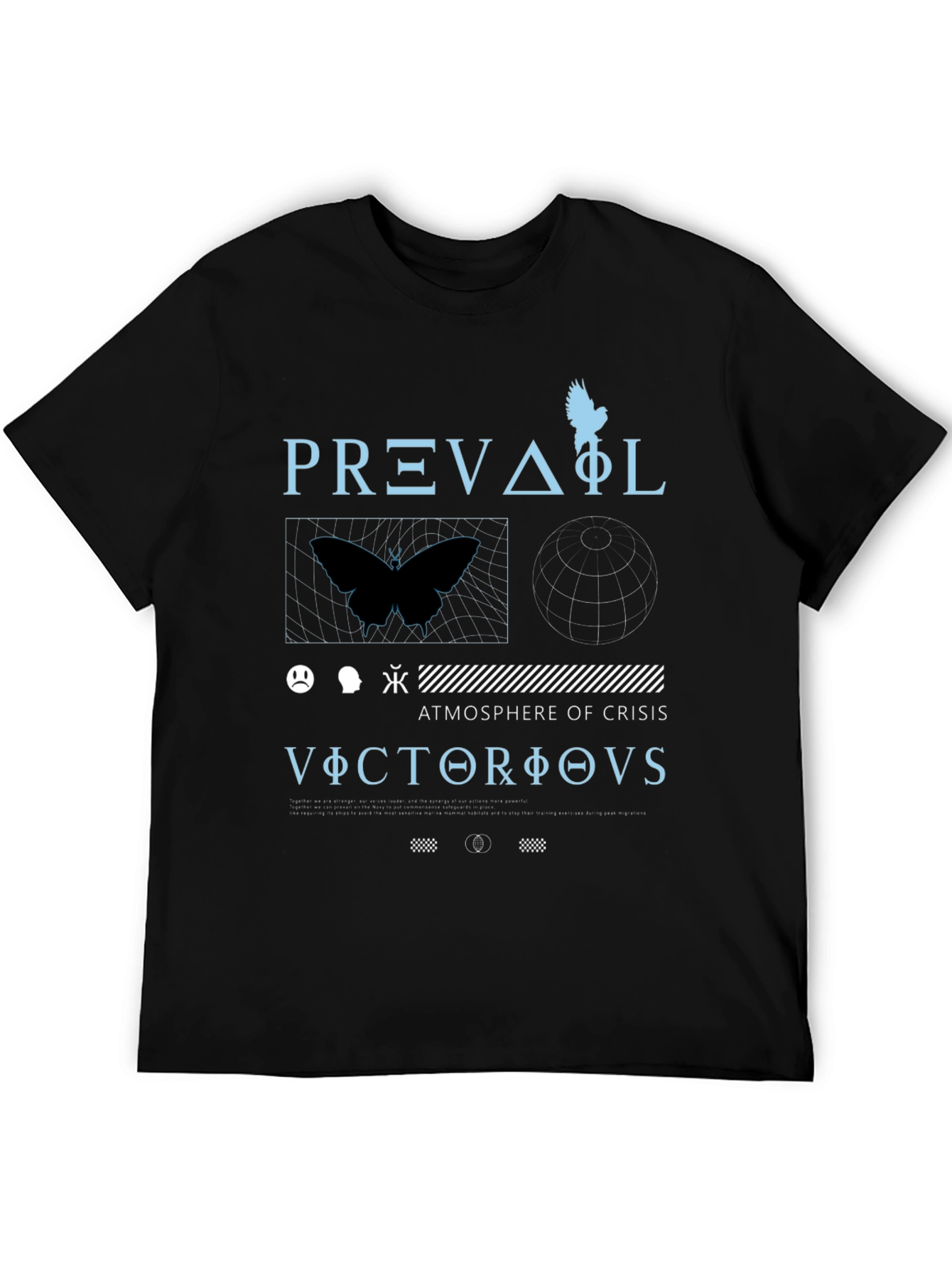 Abstract Graphic Print Mens Black T-Shirt