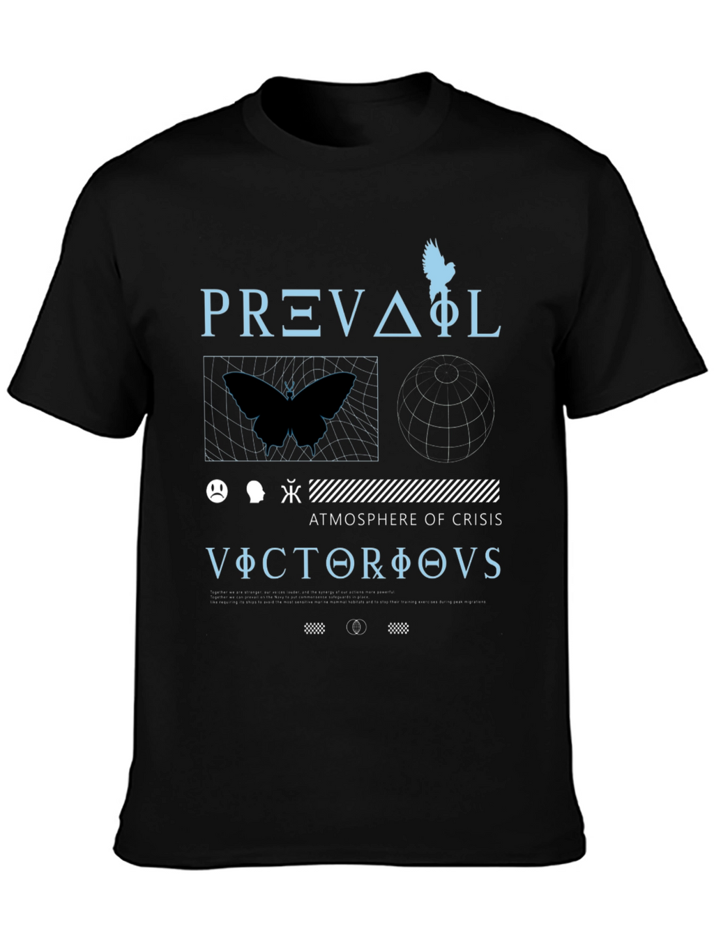 Abstract Graphic Print Mens Black T-Shirt