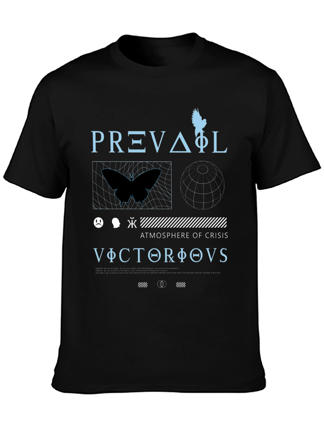 Abstract Graphic Print Mens Black T-Shirt