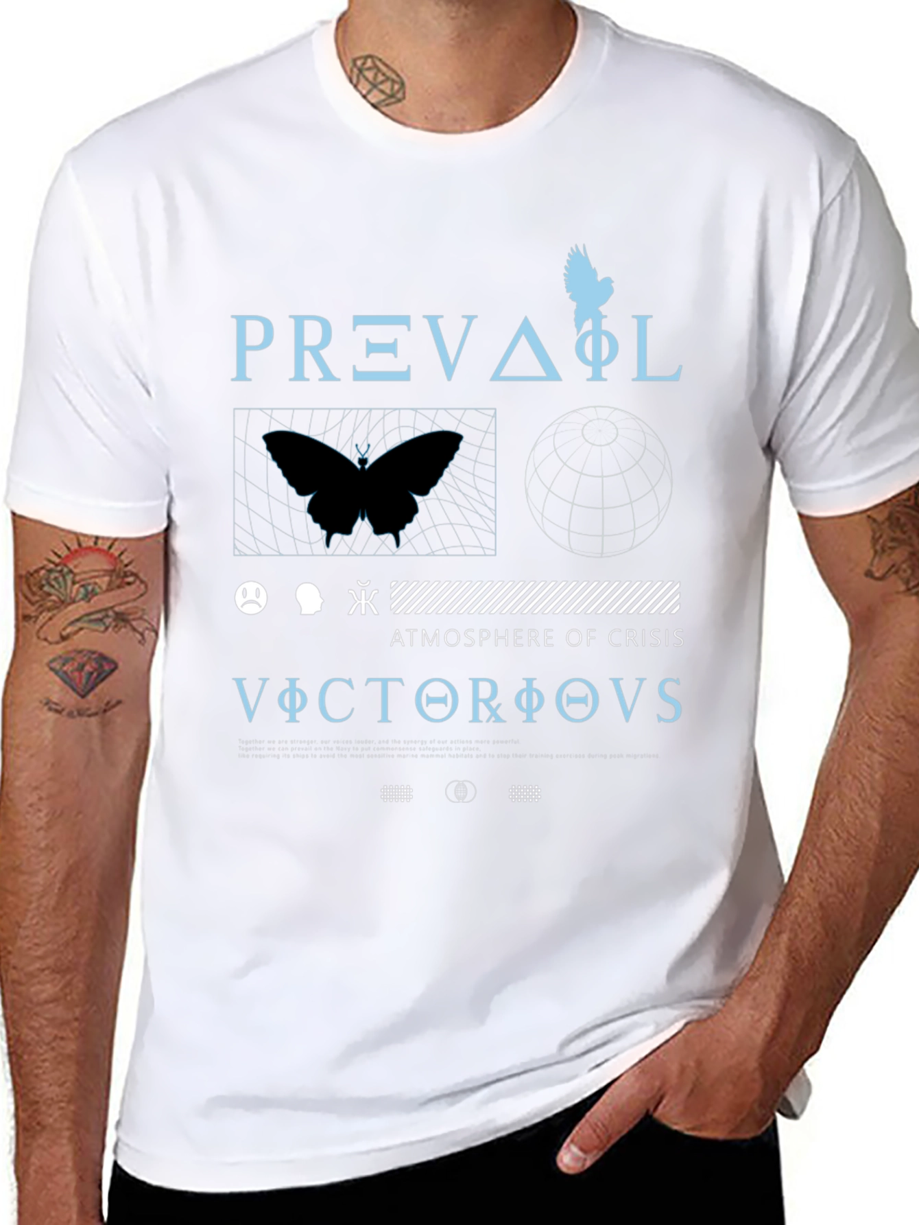 Abstract Graphic Print Mens Black T-Shirt