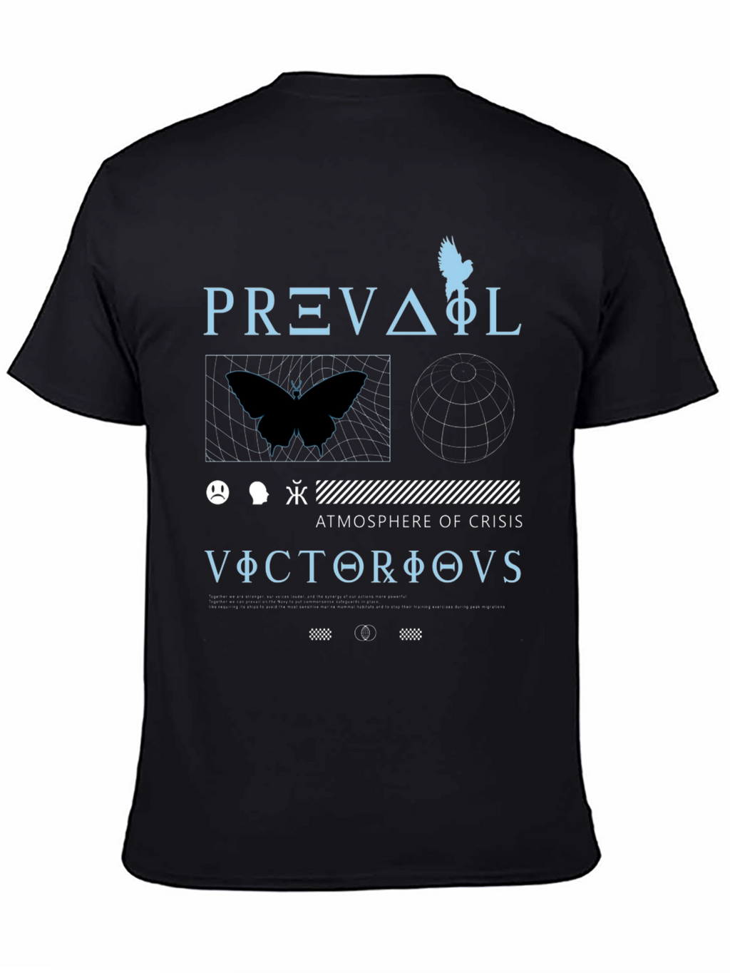 Abstract Graphic Print Mens Black T-Shirt