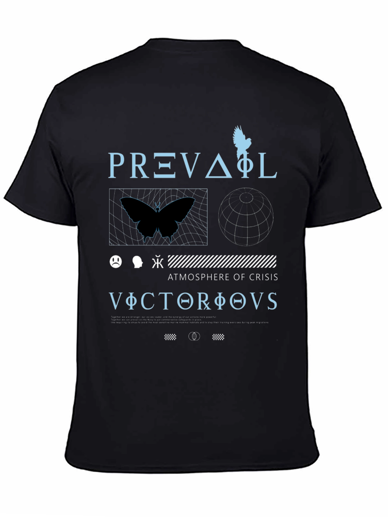 Abstract Graphic Print Mens Black T-Shirt