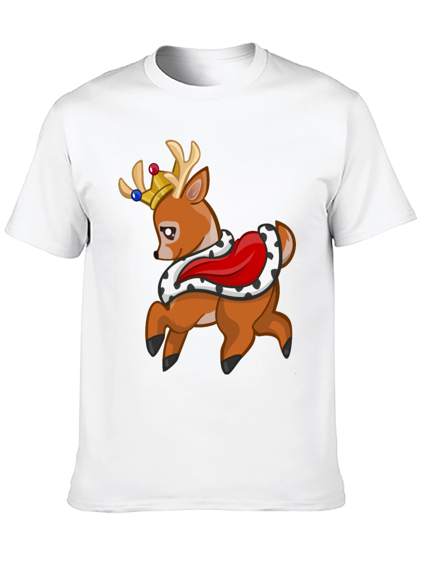 King Deer Graphic Tee - Black Cotton T-Shirt