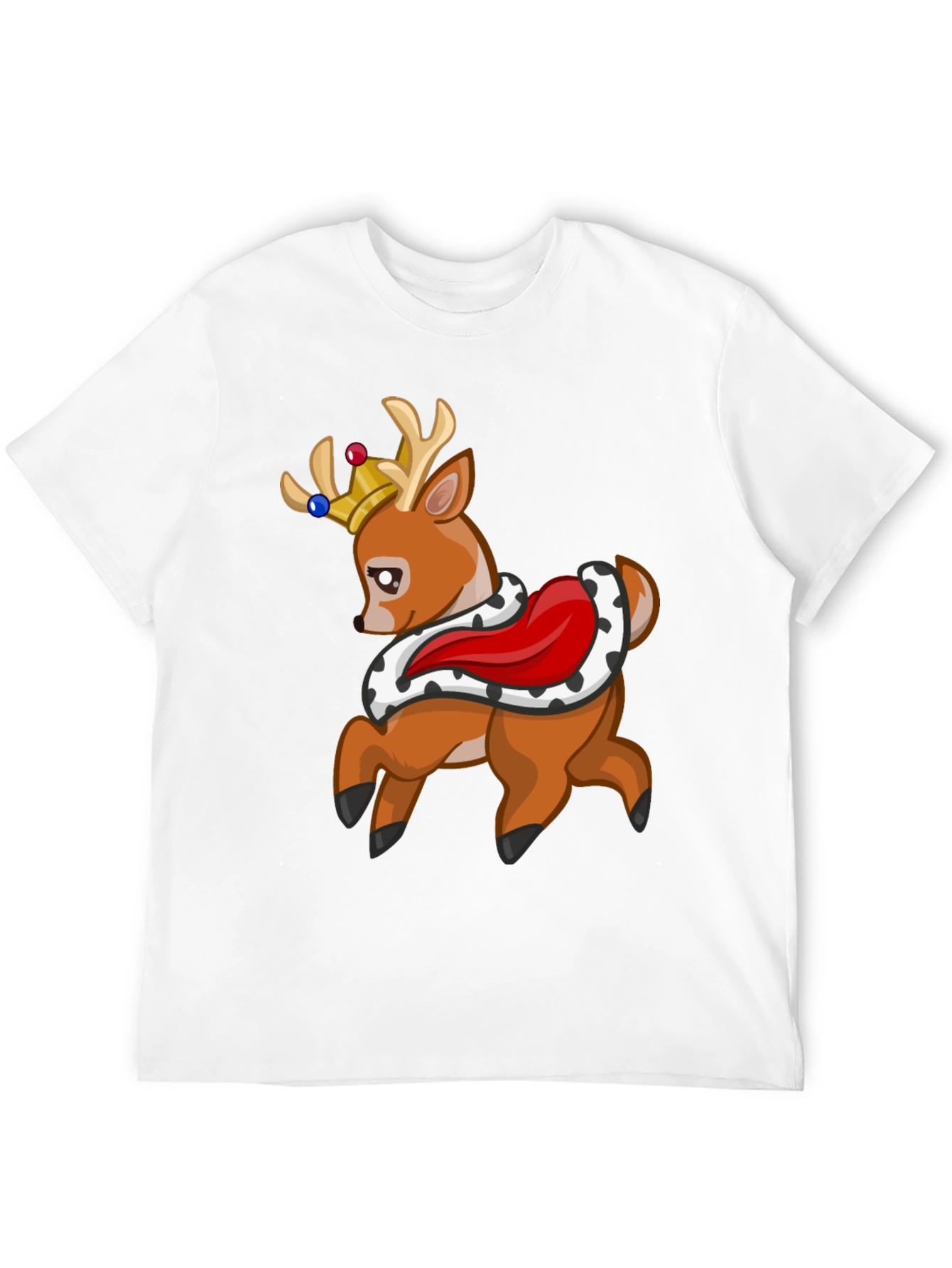 King Deer Graphic Tee - Black Cotton T-Shirt