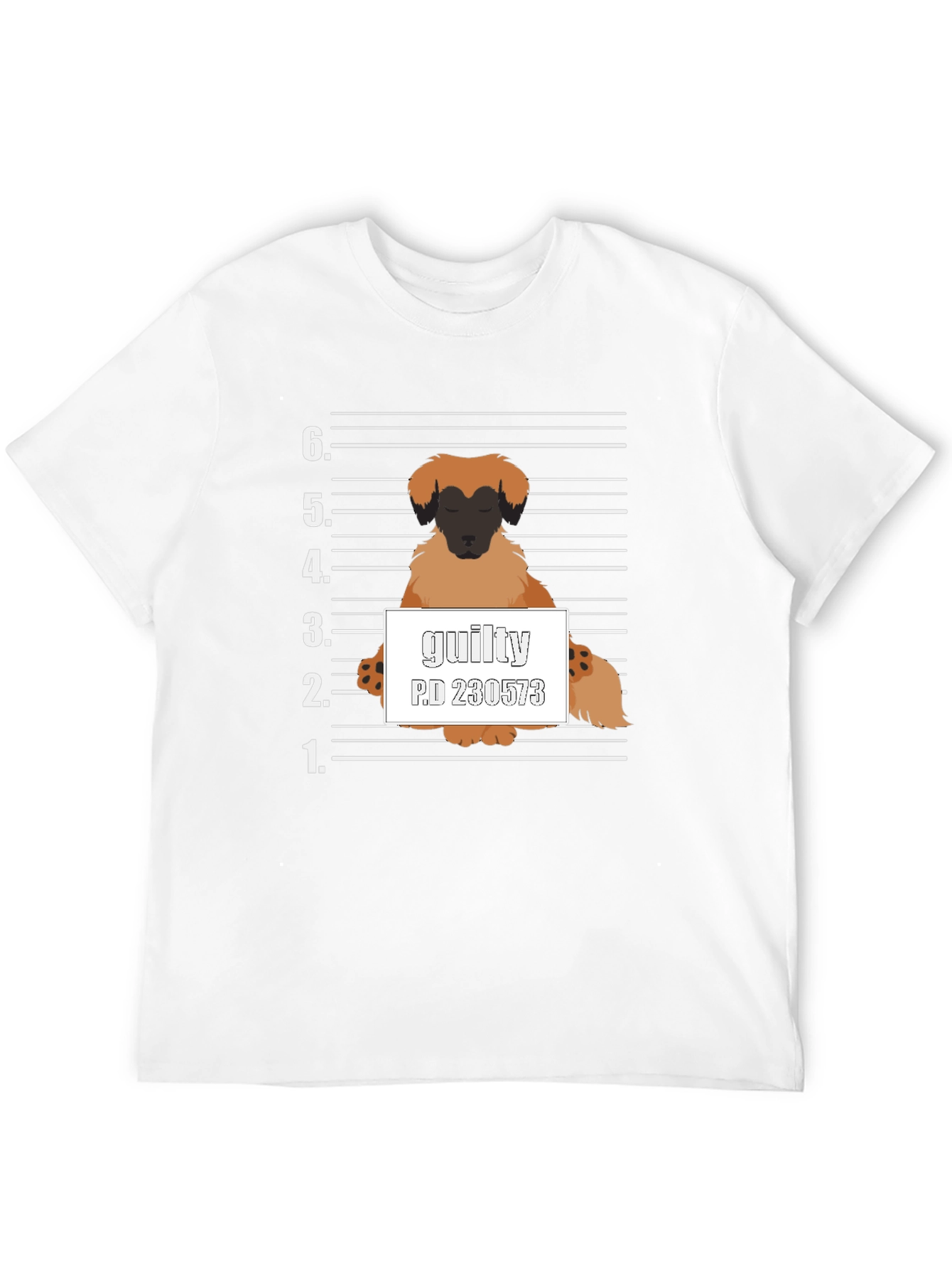 Guilty Dog Mugshot Graphic T-Shirt