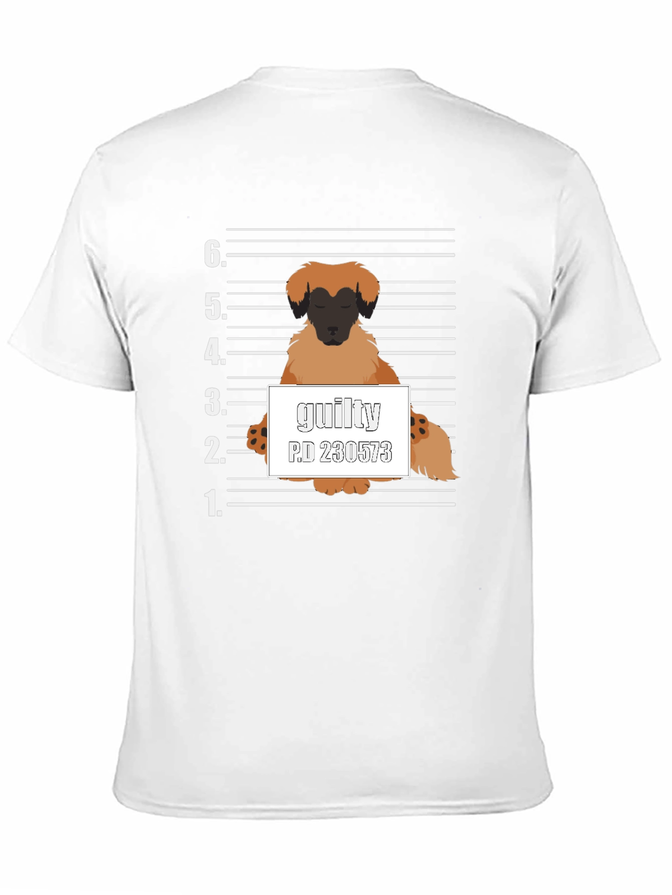 Guilty Dog Mugshot Graphic T-Shirt