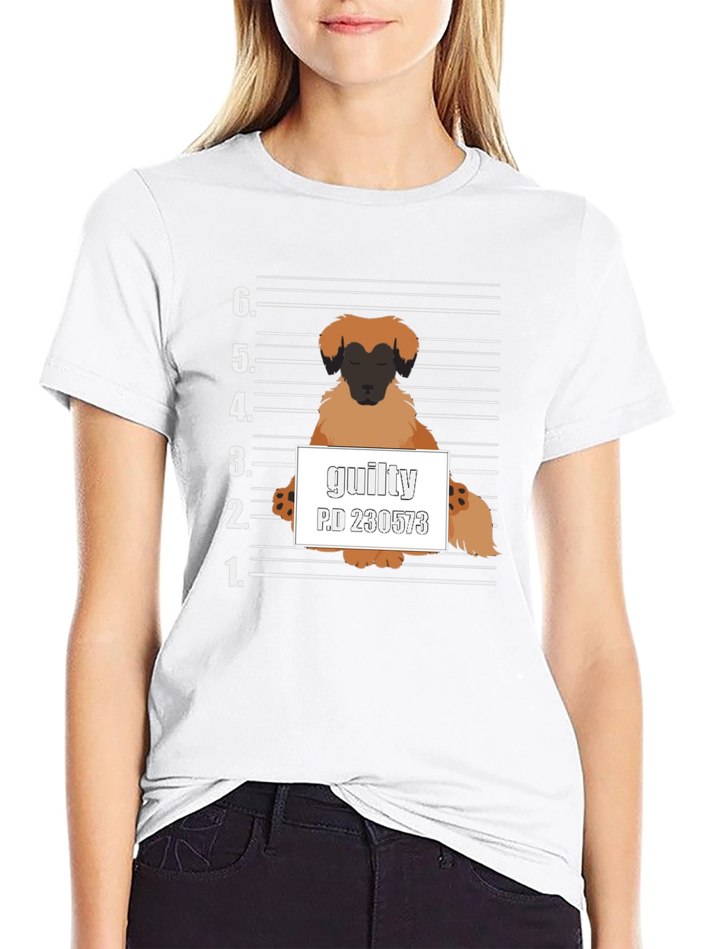 Guilty Dog Mugshot Graphic T-Shirt