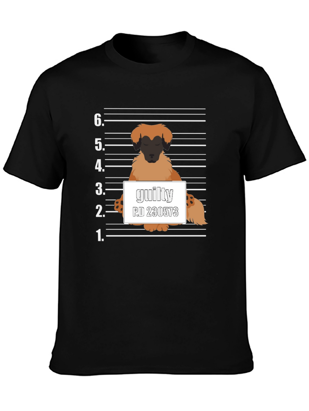 Guilty Dog Mugshot Graphic T-Shirt
