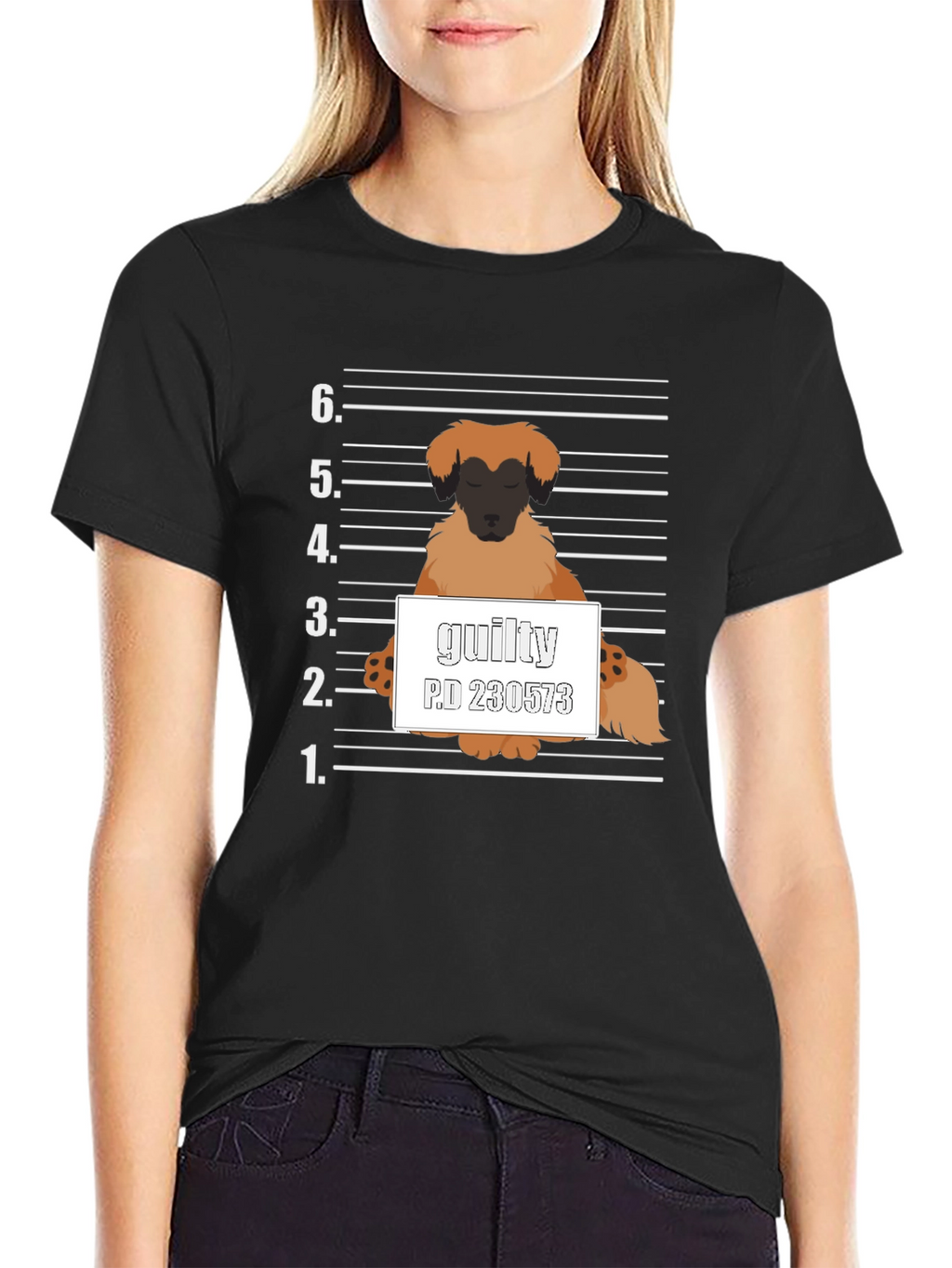 Guilty Dog Mugshot Graphic T-Shirt