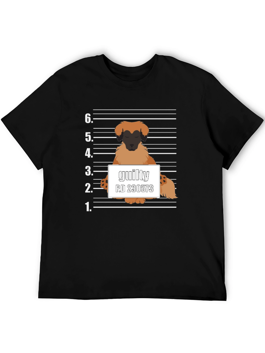 Guilty Dog Mugshot Graphic T-Shirt